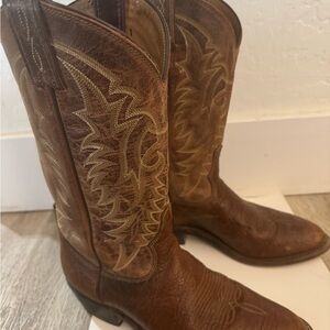 Tony Lama Tan Leather Cowboy Boots